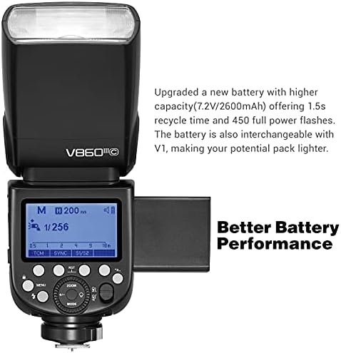 Годокс V860III-F Flash За Fujifilm Fuji Камера Флеш Speedlite GN60 TTL HSS 2600mAh 1.5 s Време На Рециклирање, 480 Целосна Моќност Трепка