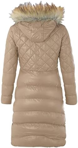 Женски зимски спуштено палто со качулка плус големина топли палта задебелен патент со качулка со крзно јакна со памучна облека од