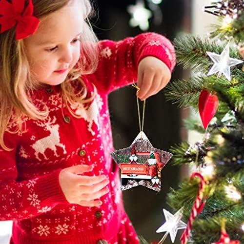 Керамичка starвезда украси за новогодишни елки украсени Божиќни украси за виси Божиќни украси Симпатична мини украс фарма куќа декор