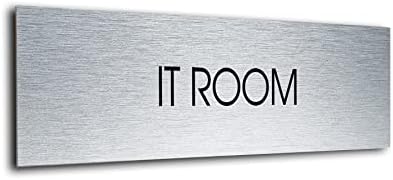 Знак на врата од просторијата - модерен знак на четкана метална врата DMD -2210211