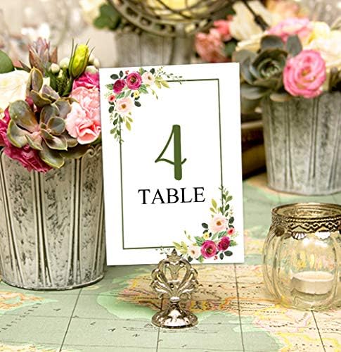 Дарлинг сувенир црна маса број на цветни рамки броеви на свадба прием за свадба декоративни табели за табели 4 x 6 инчи