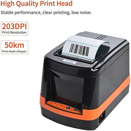 N/A 80мм USB термички печатач за термичка етикета жичен печатач за баркод BT конекција на налепница со голема брзина на етикета налепница компатибилен