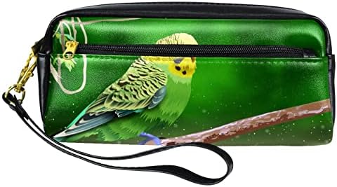 Кутија со моливи на геерот, торбичка за моливи, торба со моливи, естетска торбичка за молив, зелена шема на животни од птици