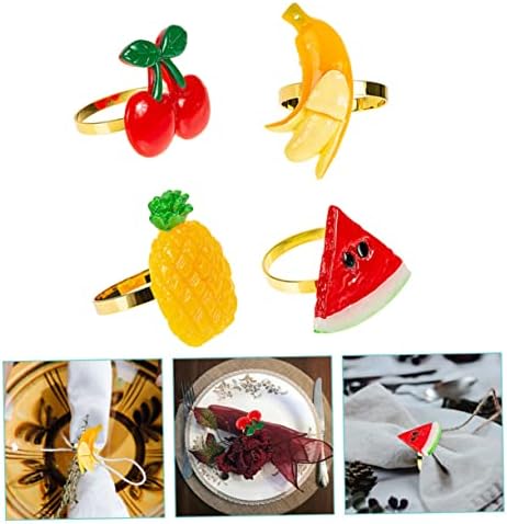 Nusitou 4pcs овошје салфетка тока ткиво хартија подарок летен декор свадбена маса декор банана салфетка прстени овошни салфетки кругови