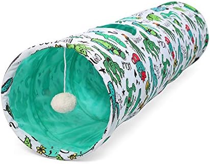 Мачка маче тунелна цевка играчка со кадифен топка што може да се пренесе во оксфорд, плишан материјал водоотпорен издржлив геометриски шема што може да се засади, ш