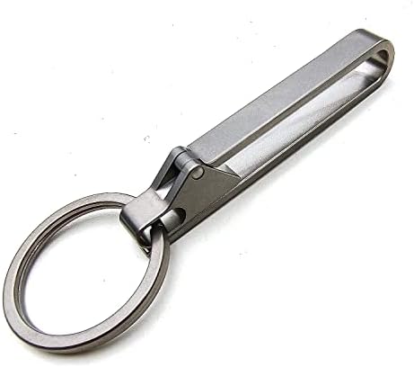 Копче за клучеви за клучеви на титаниум ременот Брз и лесен пристап до копчињата за клучеви на титаниум со одвојување на сива боја
