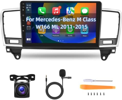 Автомобил Стерео Радио За Мерцедес-Бенц М Класа W166 ML 2011-2015, 9 HD Екран На Допир Android IN-Dash GPS Навигација, Безжичен Apple Carplay
