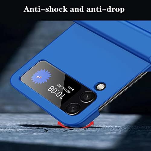 BYUIHS Дизајниран За Samsung Galaxy Z Flip 4 Телефонска Кутија Сино, Заштитно Покритие За Заштита Од Удари Компјутерски Куќишта За Тврд Школка За Z Flip 4 5G 2022 Заштитна Обвивка На К?
