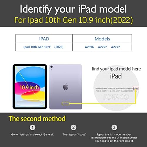 Gexmil за iPad 10 -та генерација кутија 2022, iPad 10,9 инчи кутија, оригинална кожа, направена од вистинска кожна кукавид уникатна покривка од