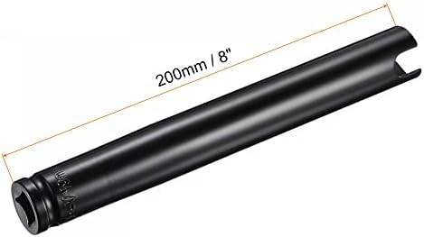 Uxcell 1/2 погон до 19мм склопен приклучок за длабоко влијание, CR-V челик со должина од 8, метрички големини од 6 точки