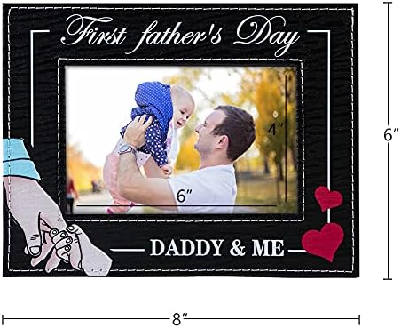 Facraft Први татковци Ден на слики со слики, 4x6 Прв татко на ден, фото рамки од ќерка сина сопруга 1 -ви први татковци за ден на ден за нов