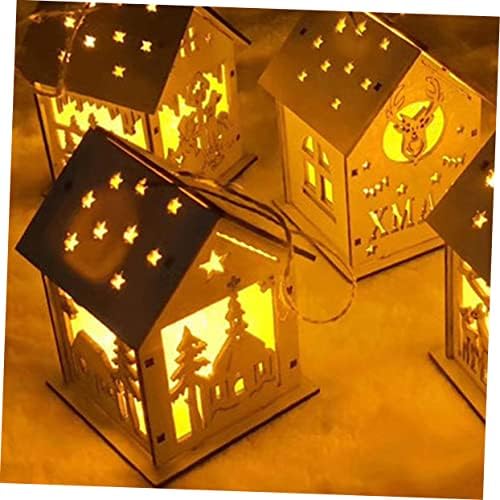 ibasenice 2pcs Божиќна сјај куќа Санта санки играчка играчка занаетчиство за деца Рожби украси Божиќни селски куќи осветли куќа куќа