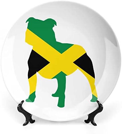 Питбул Јамајка знаме Коска Кина Декоративна чинија Керамички плочи занает со приказ за украси за домашни работи