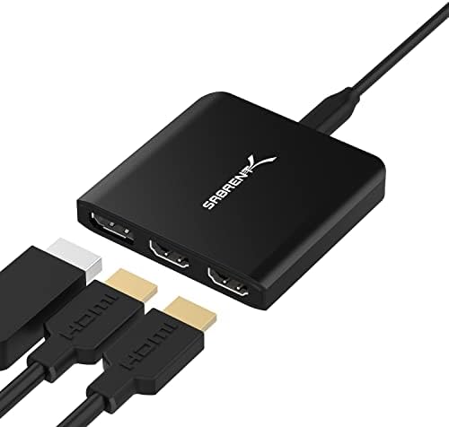 Adapter Sabrent USB Type-C до X2 HDMI и X1 DisplayPort