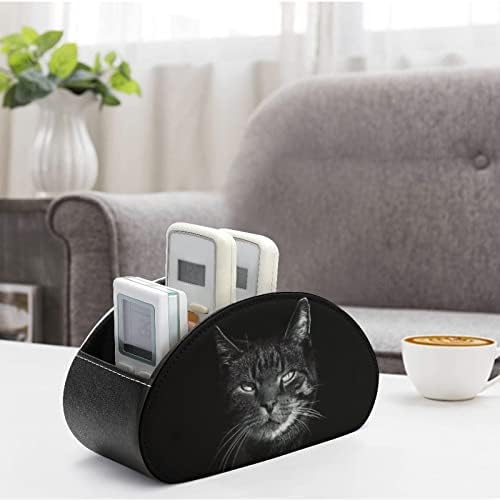 Кутија за организатор за далечински управувач на ТВ со темна мачка ТВ со 5 оддели за работна површина за домашна канцеларија