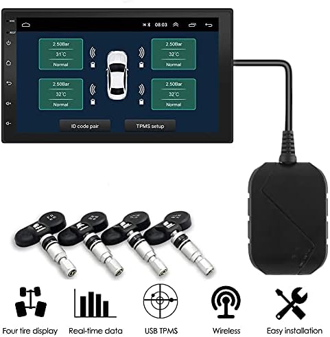 LIRUXUN USB 3.0 TPMS за Android Car Radio DVD плеери Систем за мониторинг на притисок на гуми во гума на гуми за притисок на гума на