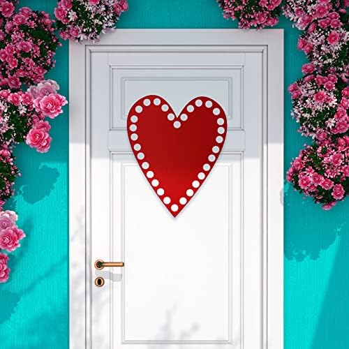 Ден на Jetec Day Days Heart Sign Sgange вратата на вратата Дрвена висечка табела Декорација на срцеви точки печатени знаци за Денот на вineубените