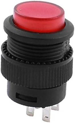 Црвена светлина X-Gree 4pin 15 mm Thread Thread Momentary Push Switch AC250V 3A (Interruttore A Pulsante Momentaneo con filettatura rossa