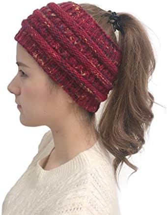 Женски сплит капи Холи жени топло плетено плишано цврста боја на глава, капчиња за бејзбол капачиња, манжетно плетено капаче