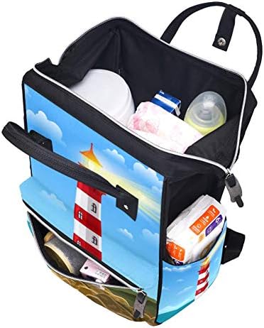Цртан Светилник На Океан Море Плажа Торба Торби Мумија Ранец Торба За Пелени Торба За Нега На Бебиња