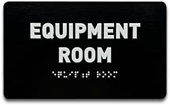 Знак за простории за опрема од GDS - АДА во согласност, подигнати икони и Брајово одделение 2 - Вклучува лепило за лепила за лесна инсталација
