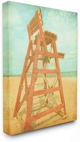 Sumbell Industries гроздобер летен црвен чувар на чувари на плажа со песок од песок Фотографија, 16 x 20, мулти-боја