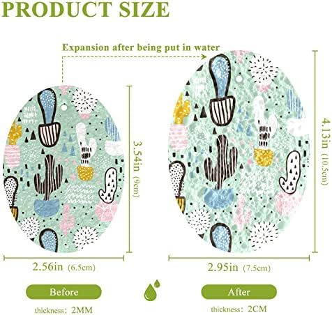 Алаза уметничка рака нацртана кактуси природни сунѓери кујнски целулоза сунѓер за миење садови за миење бања и чистење на домаќинства, не-крик