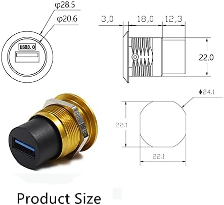 Penglin 2PCS USB 3.0 PANEL MONTON CONNECTOR, Adapterенски/женски напојување преку адаптер за проширување на сигнал за спојување