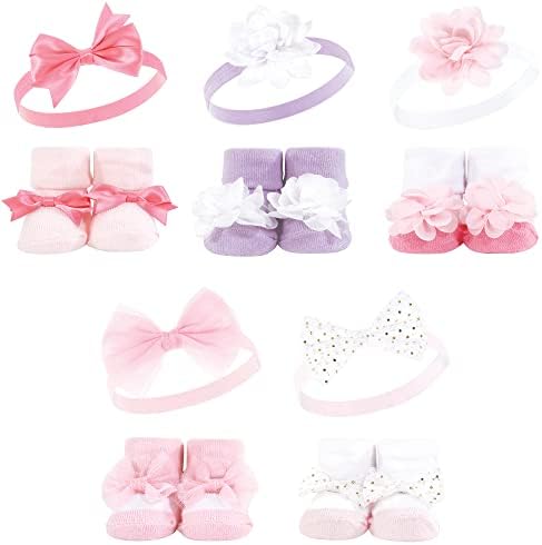 Подарок за девојчиња за девојчиња Хадсон бебе и чорапи, розов јоргован, една големина
