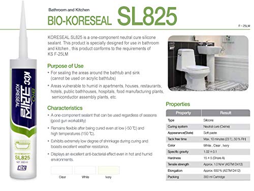 Roserosa Koreseal SL825 заптивната силиконска копачка околу кадата и мијалникот.