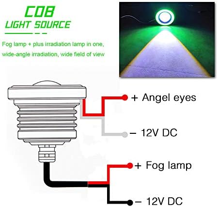 KaiDengZhe 2pcs Супер Светла 3 Проектор Универзална LED Магла Светлина 12V 10w Зелена КОЧАН Ореол Ангел Око Прстени За Мото Фарови Автомобил