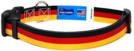 Германска јака за кучиња | Германско знаме | Брза за брзо ослободување | Направено во NJу ерси, САД | За средни кучиња | 3/4 инчи широк
