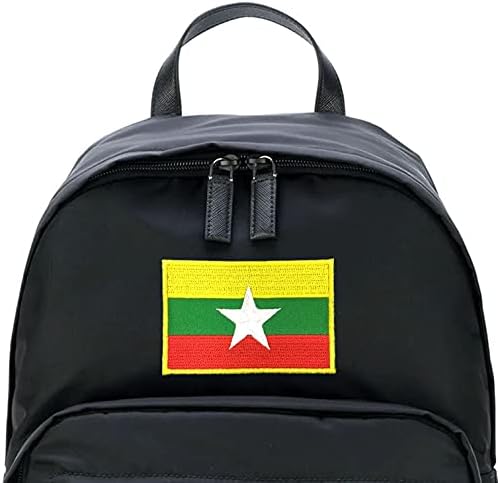 A-One 2 PCS PACK- SHWEDAGON PAGODA SHIELD PACK+APPLICE MYANMAR FLAG, LANDMARK PACK, патнички сувенир, будизам Свето место, реликвија