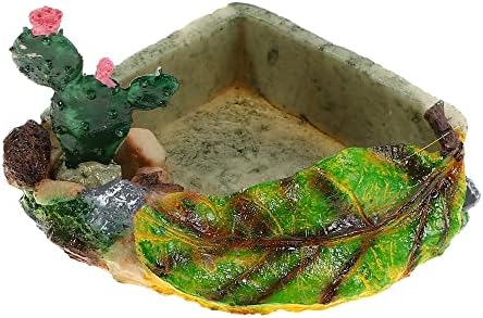 Платформата за базинг на желка во Вокост, орнамент за искачување на рептили од смола од смола, украсен орнамент, шарен, 3,7 x3.7 x2.8