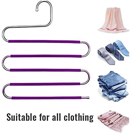 Ganfanren 5 слоеви Облека за облека за закачалки за закачалки за складирање на панталони, наметка за плакари за повеќеслојни плакари