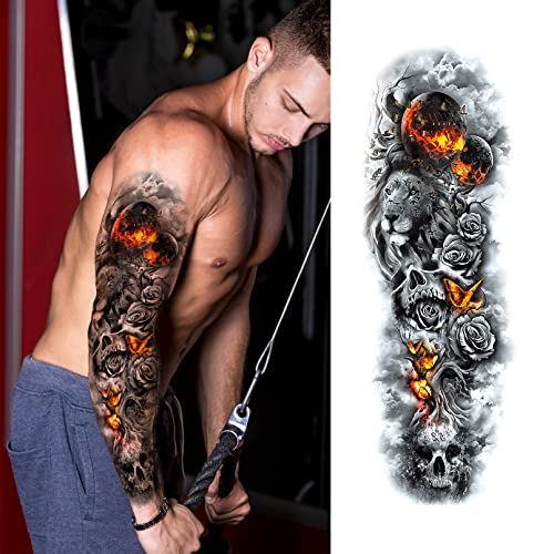 Привремена Тетоважа За Мажи И Жени, Лажни Тетоважи Со Полна Рака за возрасни, Водоотпорни Реални Тетоважи Со Ракави Долготрајни