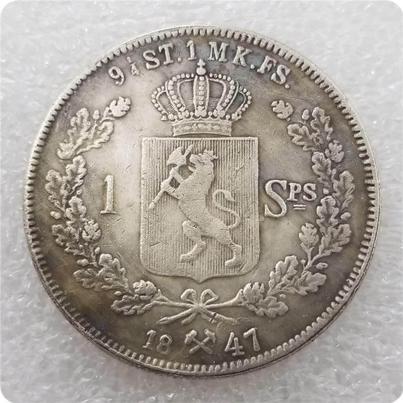 Норвешка 1846, 1847, 1848-1855, 1856, 1857 Норвешка 1 ВИД ДАЛЕР Монета