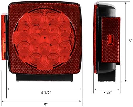 CZC AUTO AUTO 12V LED потопливи светла за приколка за приколка под 80 инчи Трејлер Трилер RV Marine + приколка за приколка за прицврстување со