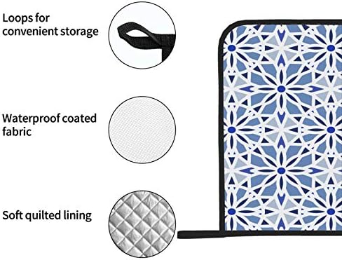 Графички симетрични кујнски крпи и држачи за тенџере постави топла подлога за топла подлога 2 парчиња држачи за садови за рерна 8 × 8 инчи за