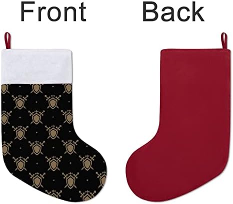 Меч И Штит Божиќни Чорапи Бели Супер Меки Кадифен Моден Божиќен Декор Божиќни Чорапи