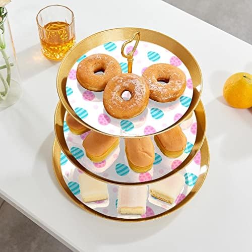 3 Нивоа Десерт Штанд Cupcake Овошје Плоча Пластични Служат Држач За Прикажување За Свадба Роденден Бебе Туш Чај Партија Украси Круг, Сина