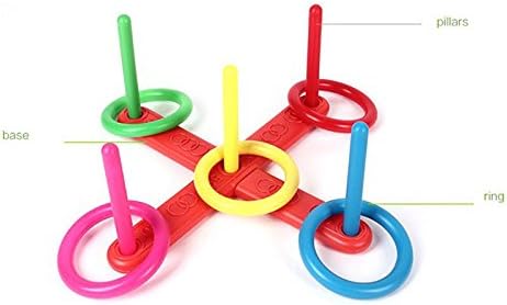 Hoop Ring Fils Plastic Ring Foss Games For Children - Забава за одмор во затворен простор или отворена градина за возрасни и семејство - лесен за поставување со компактен носач - играчки за