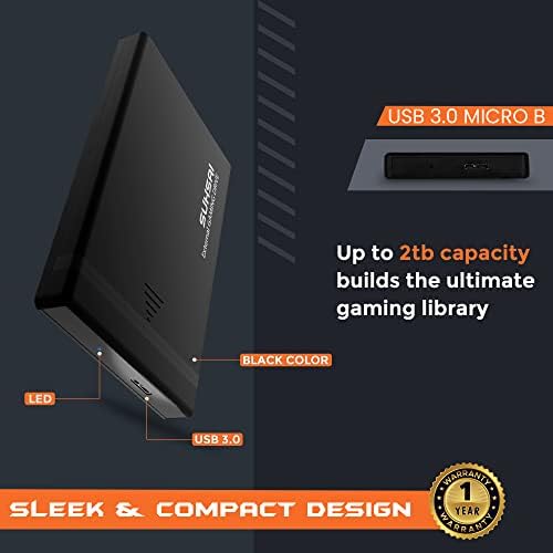 Suhsai 500gb Надворешен Хард Диск За Игри, USB 3.0 Пренослив HDD Складирање &засилувач; Резервен Диск за Лаптоп, Десктоп, Playstation Xbox