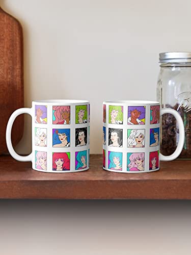 Ретро анимирани музички трендовски девојки смешна кафе кригла печати двострана новите бела керамичка чаша чај - 11 мл 15 мл прилагодете