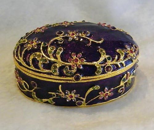 Znewlook Hand Painting Gratight Style Style Style Metal Jewelry Box Trinket Подарок кутија чешки кристали
