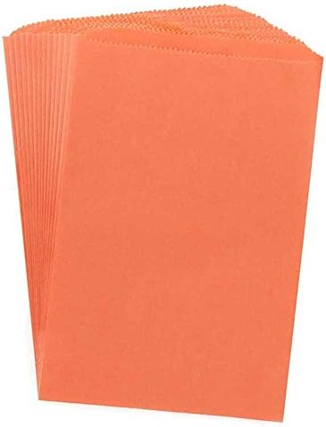 Hygloss производи во боја на хартија - 100 -тина дно шарени торби за уметност и занаетчиство - 6 x 9 инчи, портокалово