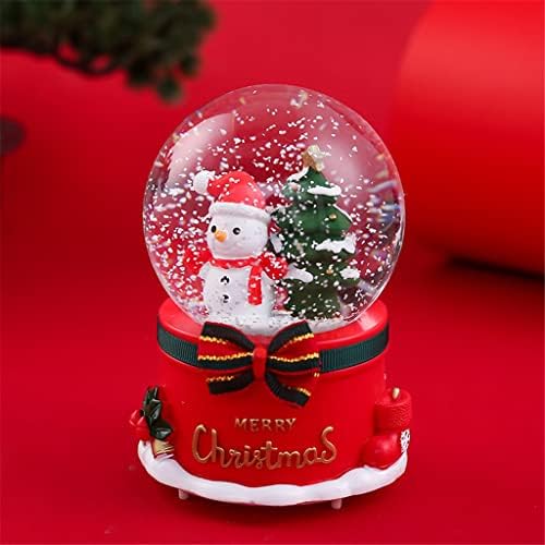 Се прашувате ме креативна Божиќна кристална топка Музичка кутија Деца девојки роденденски подарок Дедо Мраз, светлечки музички кутија за снегулка