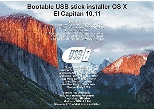 БУТАБИЛЕН USB Стап за Macos X El Capitan 10.11 - Целосна ИНСТАЛАЦИЈА НА ОС, Повторно Инсталирање, Обновување И Надградба