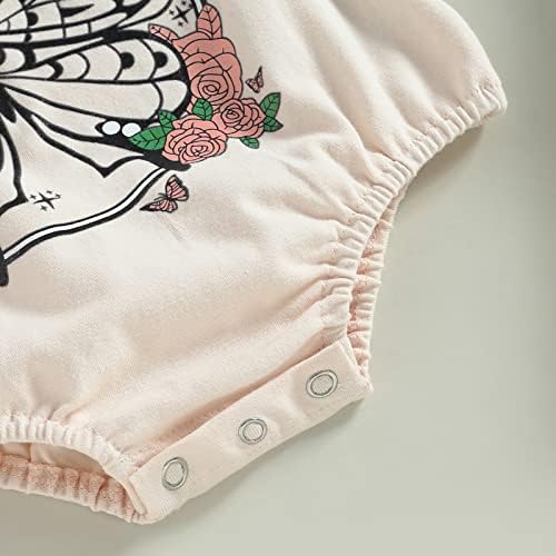 Симпатично новороденче девојче лето каросерија со сет на лента, букви од пеперутка печати ромпер со едно парче облека