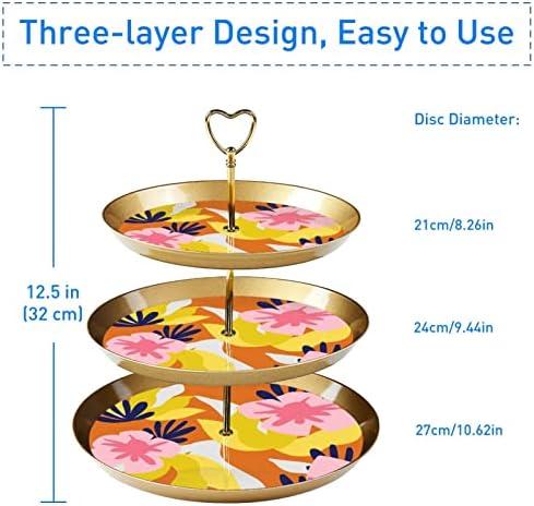 Цвет 3-Ниво Држач За Кекси, Десерт Штанд, Кула За Кекси За Колачи Десерти Овошје Бонбони Вклучена Штанд